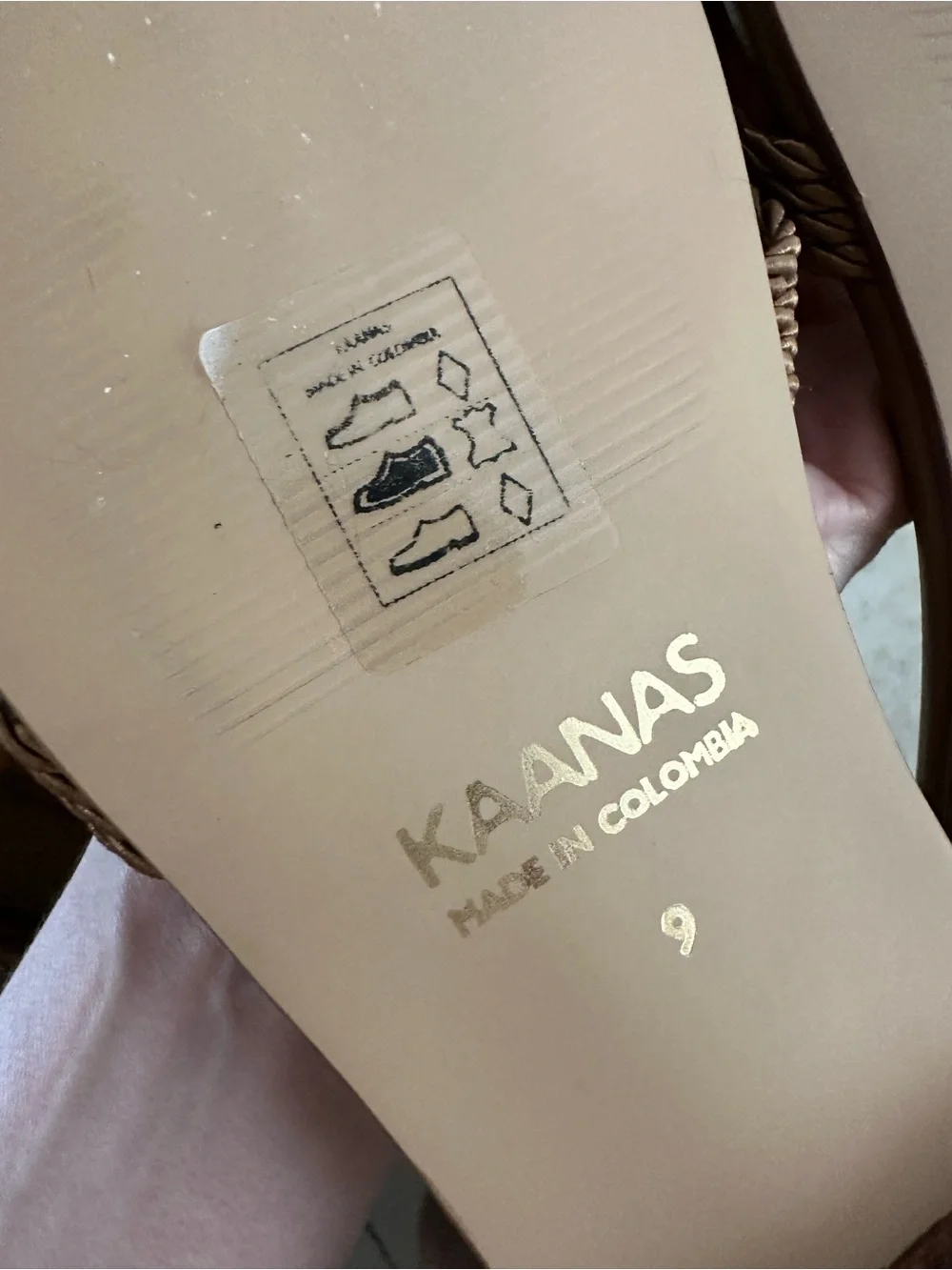 Kaanas Ayaana Braided Strap Tan Slide Sandals